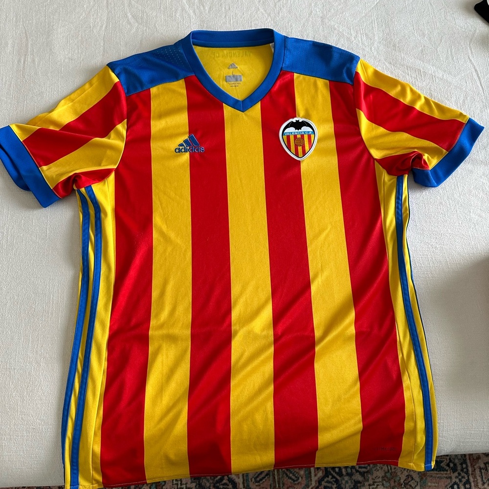 adidas Red and Yellow Striped Jersey